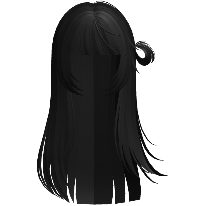 cute wispy windy shoujo bun hair in black