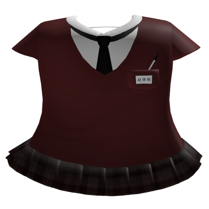 Burgundy Kawaii School Uniform