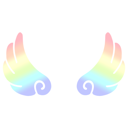 ♡ Cute Flared Sticker Angel Wings in Light Rainbow Roblox item