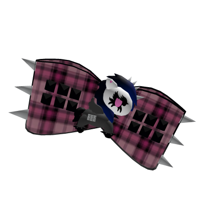 tokidoki punk unicorno spike bow pink black  plaid