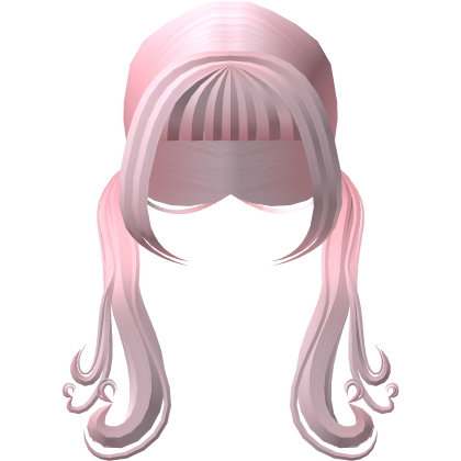 Pink swirly long hearts pigtails Roblox item