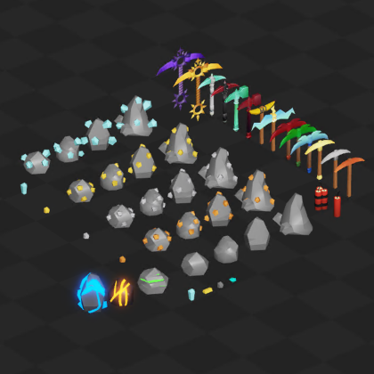 Low Poly Ore and Pickaxe Mining Pack preview 3