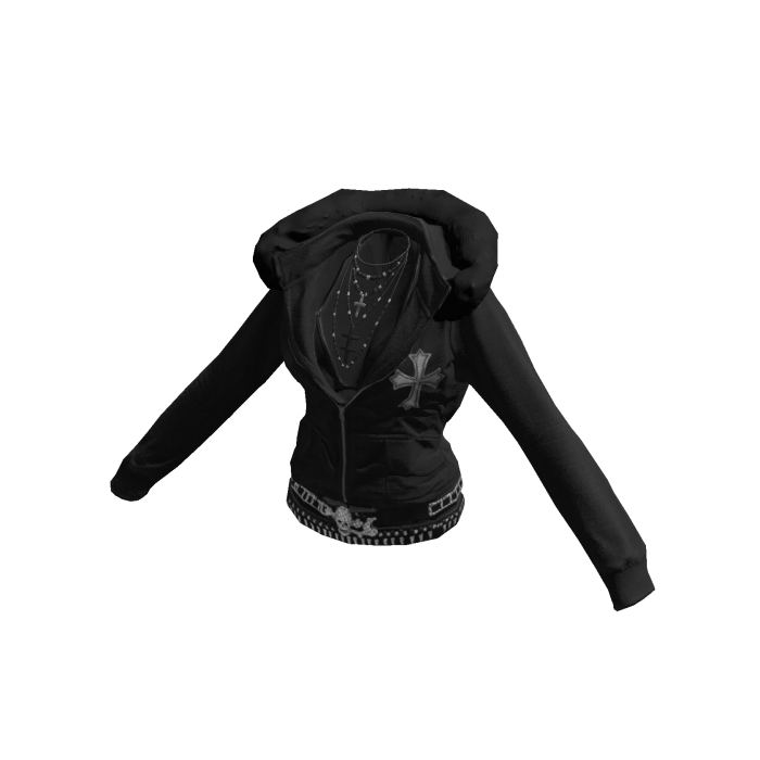 Fur Lined Cross Zipup Crop Hoodie