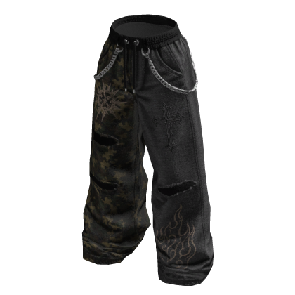 Grunge Chain Baggy Pants