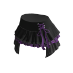 🍀Drawstring Ruffle Skirt (Black & Purple)