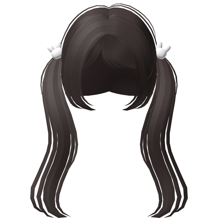 : sweet bunny pigtails in dark brown ♡︎