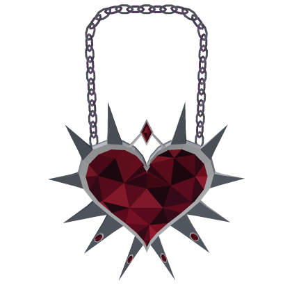 Spiked Ruby Heart Bag