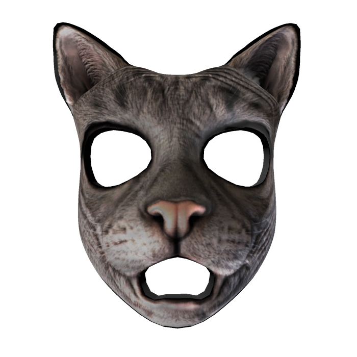 Grey Tabby Cat Mask Furry Kitty
