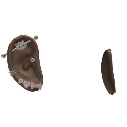 𝓓 | leopard print ears w/ hk piercings SILVER 4