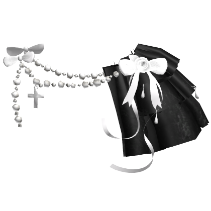 Victorian White Lace Pearl Ribbon Shoulder 3.0 [L]