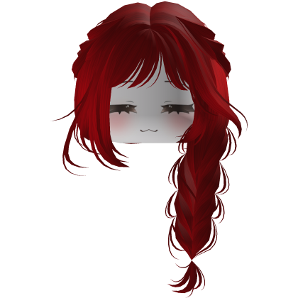 Cute Y2K emo hair adorable braids curls (Red) Roblox item