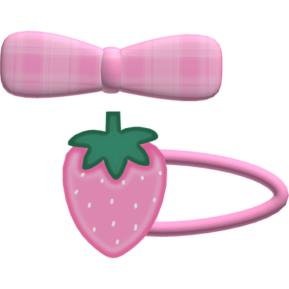 ♡: cute strawberry mezzo piano hairclip hot pink