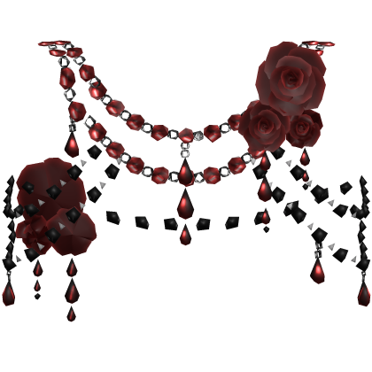 Red Black Body Front Jewelry w Roses Roblox item