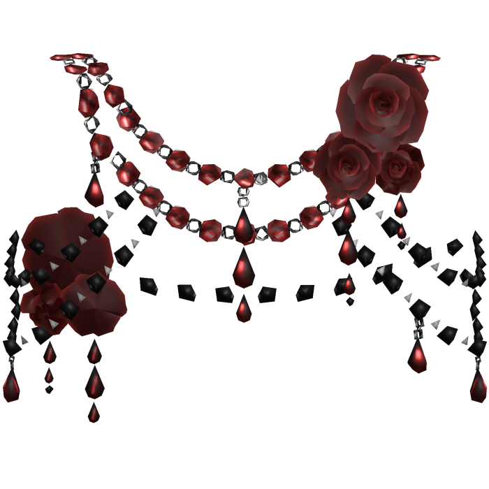 Red Black Body Front Jewelry w Roses