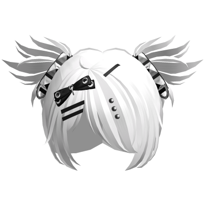 ♡ : grunge white rockstar spiky mini emo pigtails Roblox item
