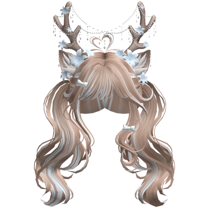 Ethereal Christmas Fairy Fawn Pigtails w/ Antlers