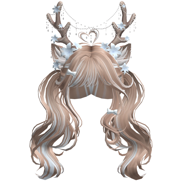 Ethereal Christmas Fairy Fawn Pigtails w/ Antlers