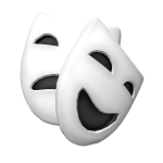 White Jester Theater Mask