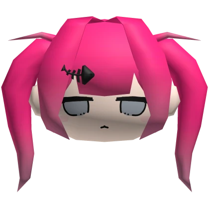 emo hot bright pink low poly hair monotone face | Roblox Item - Rolimon's