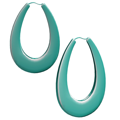 2000s Teardrop Creole Earring Hoops | Sassy Teal