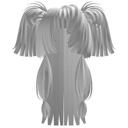 long emo hime pigtails with blunt bangs in white Roblox item