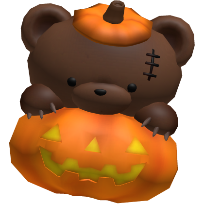 halloween pumpkin bear hat Roblox item