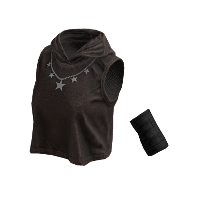 Sleeveless Stylish Hoodie (Brown Black)
