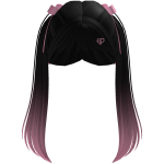 ୨♡୧ pretty savage black and pink hair w/ pink bows