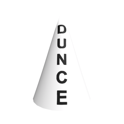 Classic Bad Sport White Dunce Cap