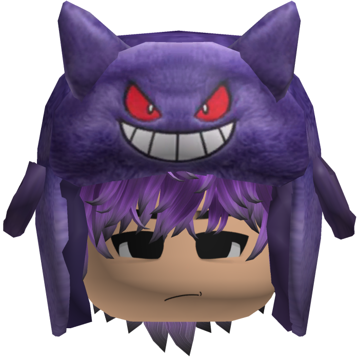 Purple Monster Ushanka w/ Emo Boy Face y2k Hair