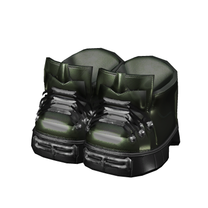 Y2K Rockstar Gothic Dark Green Boots