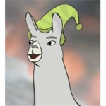 llamas with hats and Carl with the rumblies