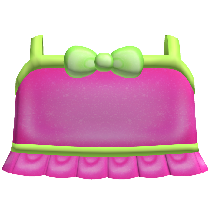 ♡ bright pink & green tweencore bow ruffled top