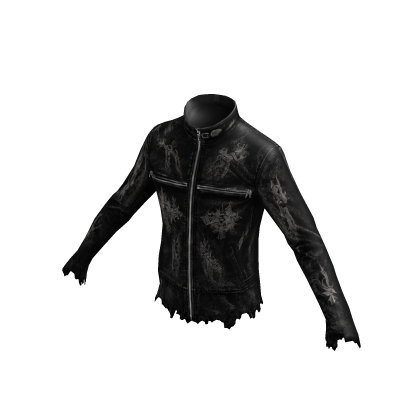 Black Gothic Zip Leather Jacket