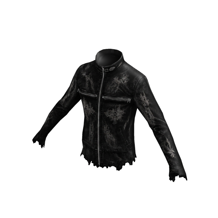 Black Gothic Zip Leather Jacket