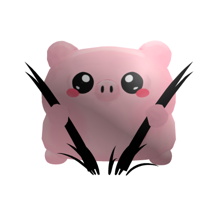 Cute kawaii mini piggy on head (black) Roblox item