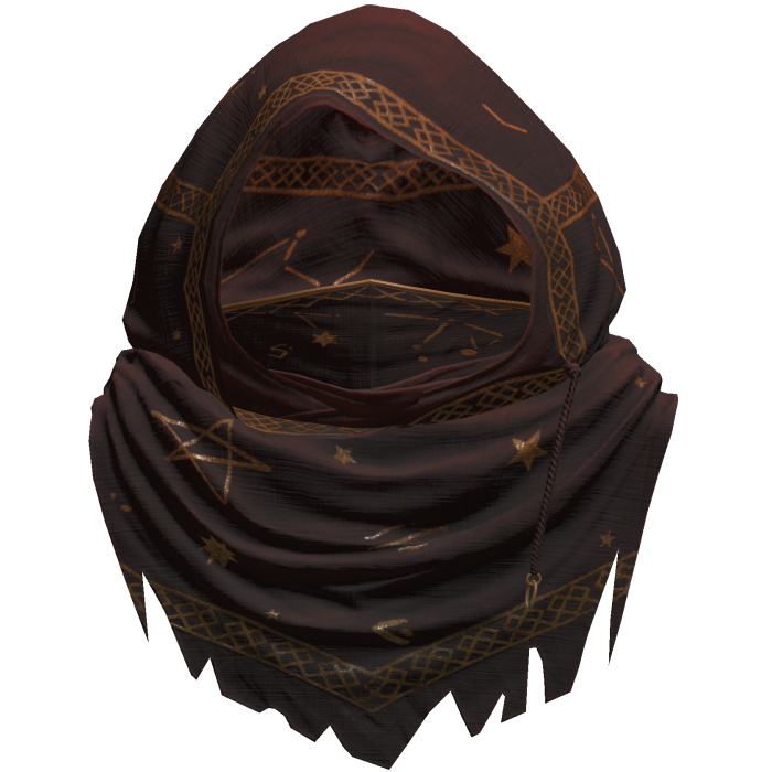 Red Sorcerer Distressed Rune Hood