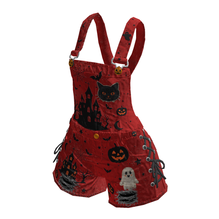 Girl Halloween Overalls (Red)