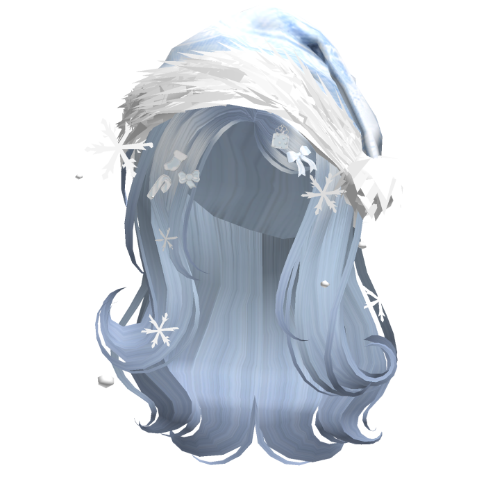 Shy Gentle Swirls w/Santa Hat (White&Blue)