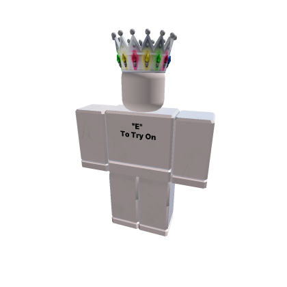 "E" to try on crown rainbow light bulbs accessory