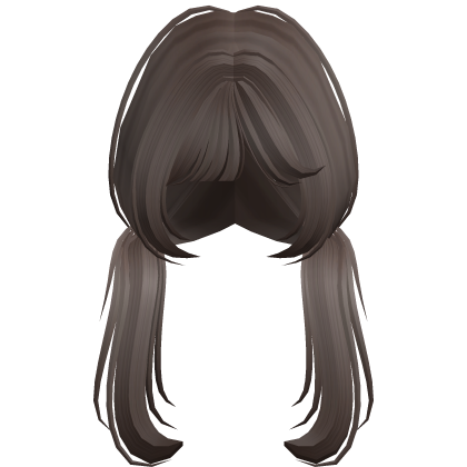♡︎ : Low Pigtails w Anime Bangs [in Brown] Roblox item