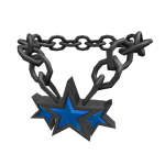 Dark Blue Black Iron Star Bling Necklace