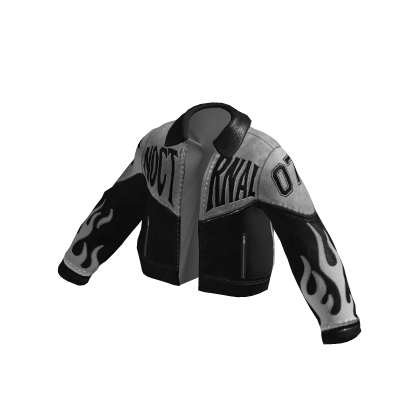 NoCTURNAL black and grey flame varsity Jacket thumbnail