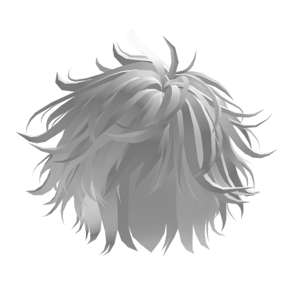 Silver White Messy Anime Hair