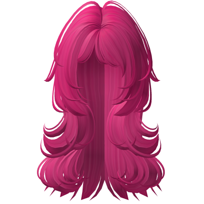 hot pink layered long wispy fluffy emo haircut