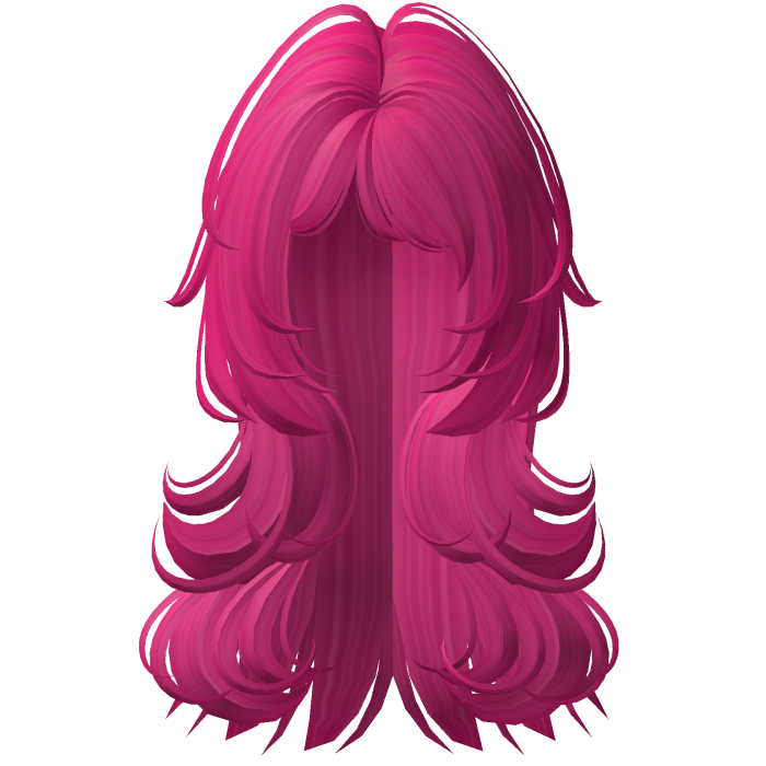 hot pink layered long wispy fluffy emo haircut