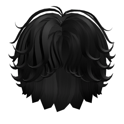 Messy Emo Middle Part Boy Anime Hair in Black Roblox item