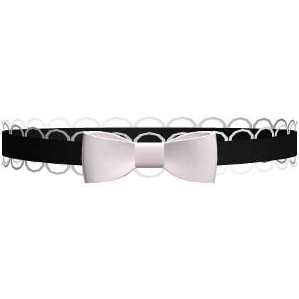 ♡ : cute black & pink lace bow choker Roblox item