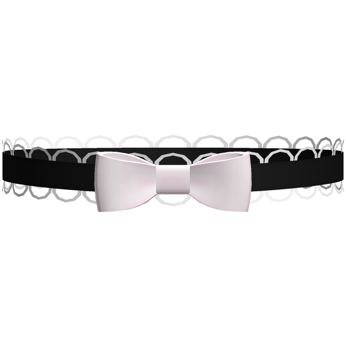 ♡ : cute black & pink lace bow choker
