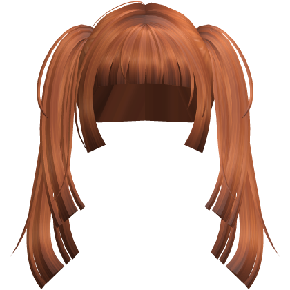 blunt cute red head ginger pigtails hime bangs